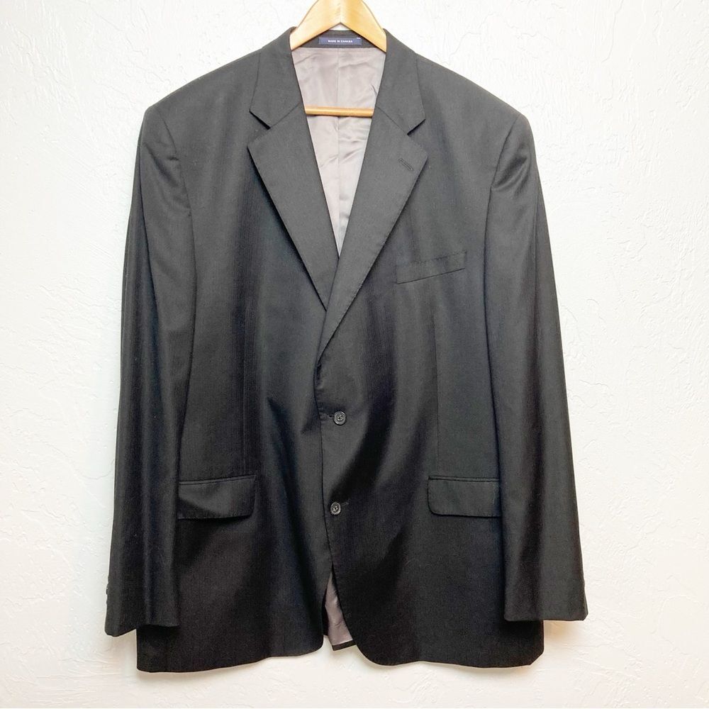 Loro Piana Mens Suit Coat 50L Black Blazer Sport Coat D Cremieux super 130’s